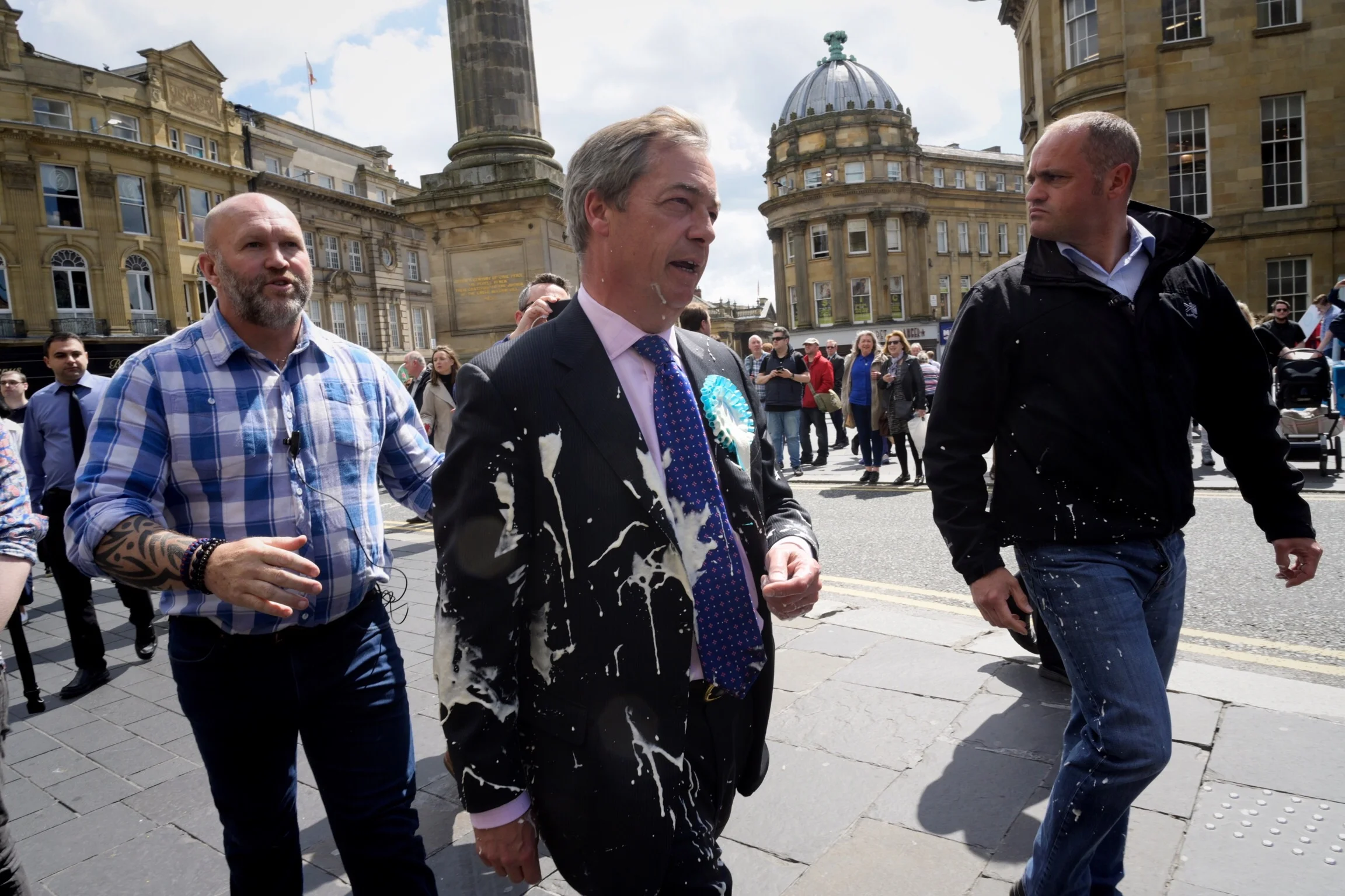 Nigel Farage milkshaked