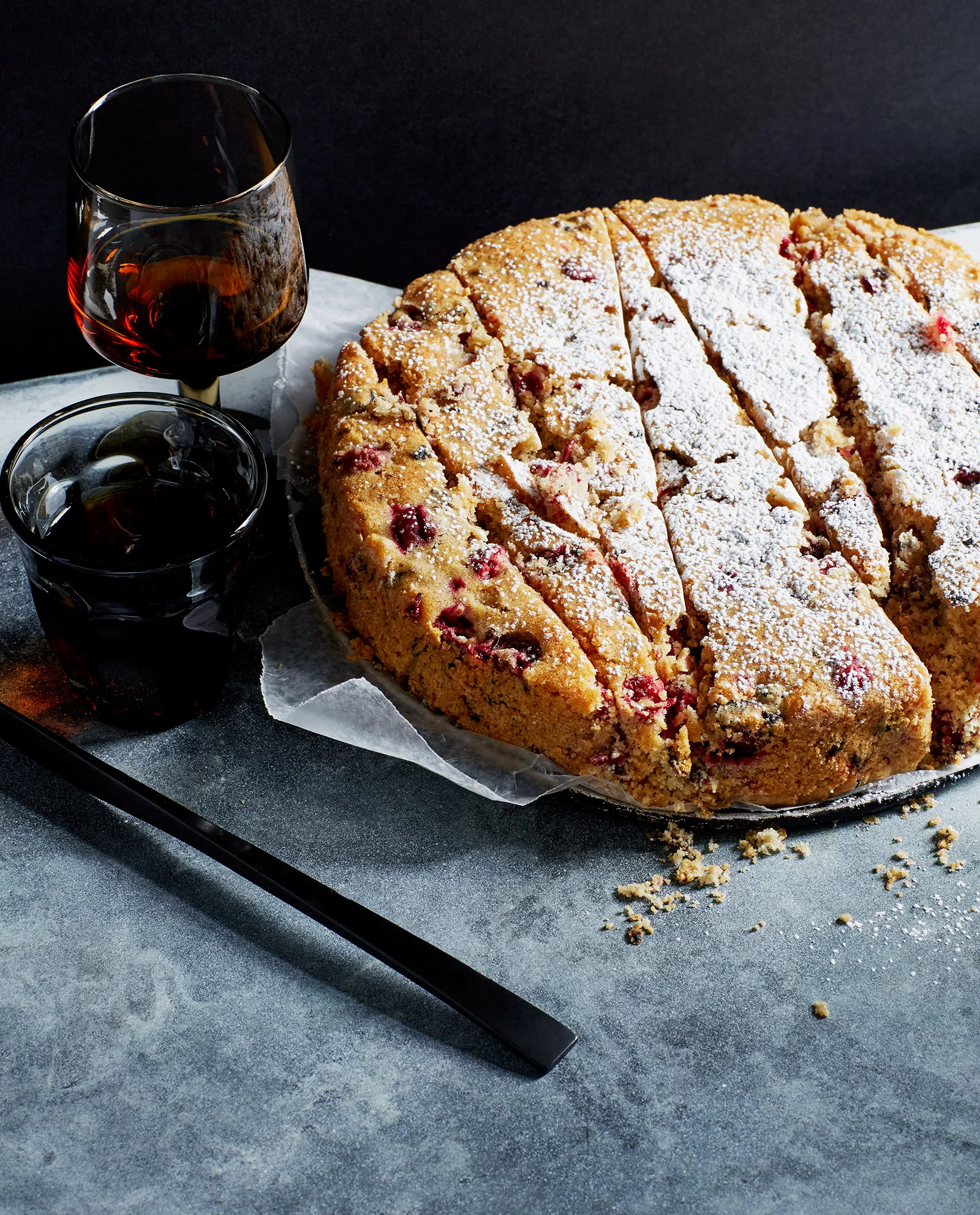 Cranberry Cake with Digestif