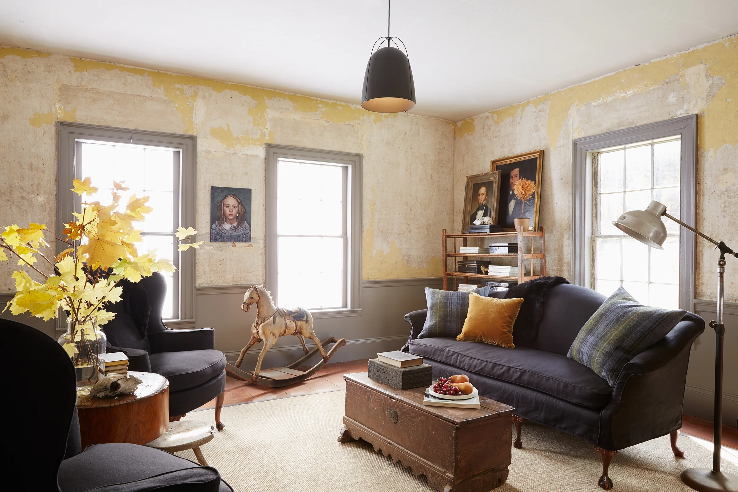 Living Room in Rustic home