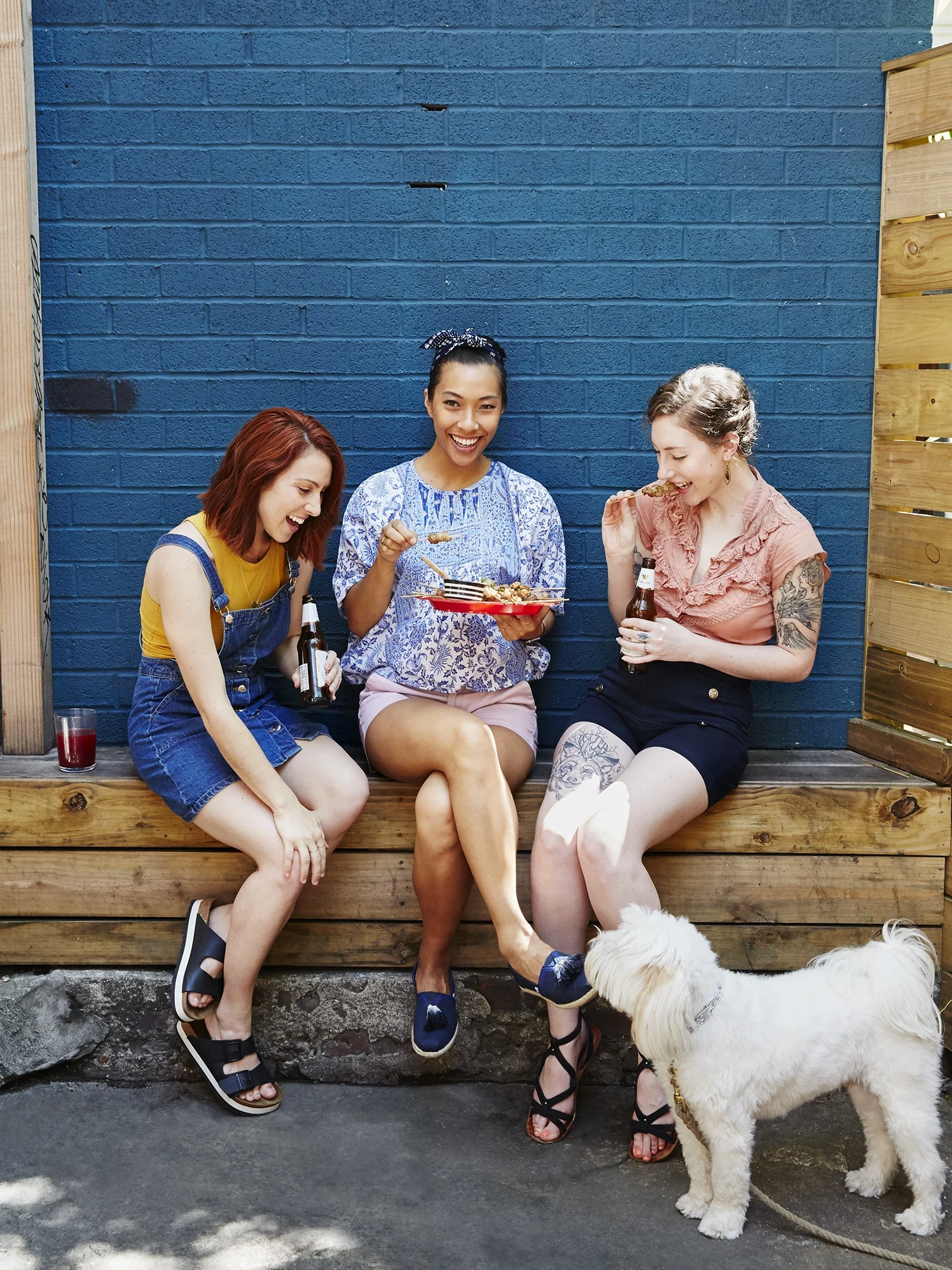 Friends at a backyard party