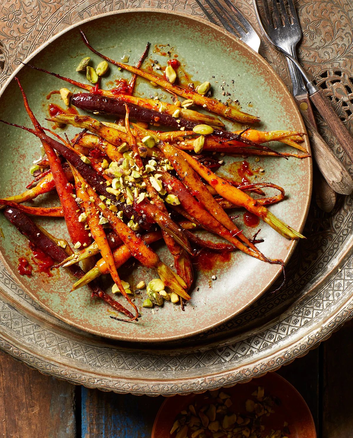 Spiced Moroccan carrots with pistachios