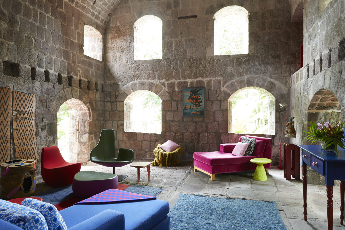 Colorful lounge in the Caribbean