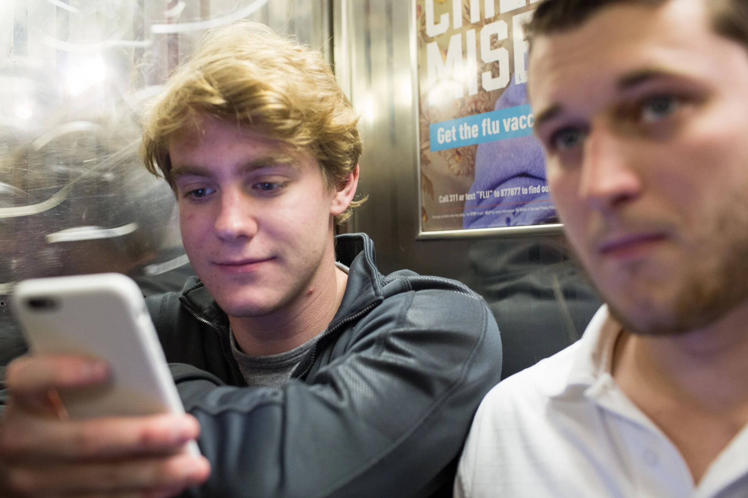 Will Kelly on the train heading to Getty Images in N.Y. on Oct. 21, 2015.