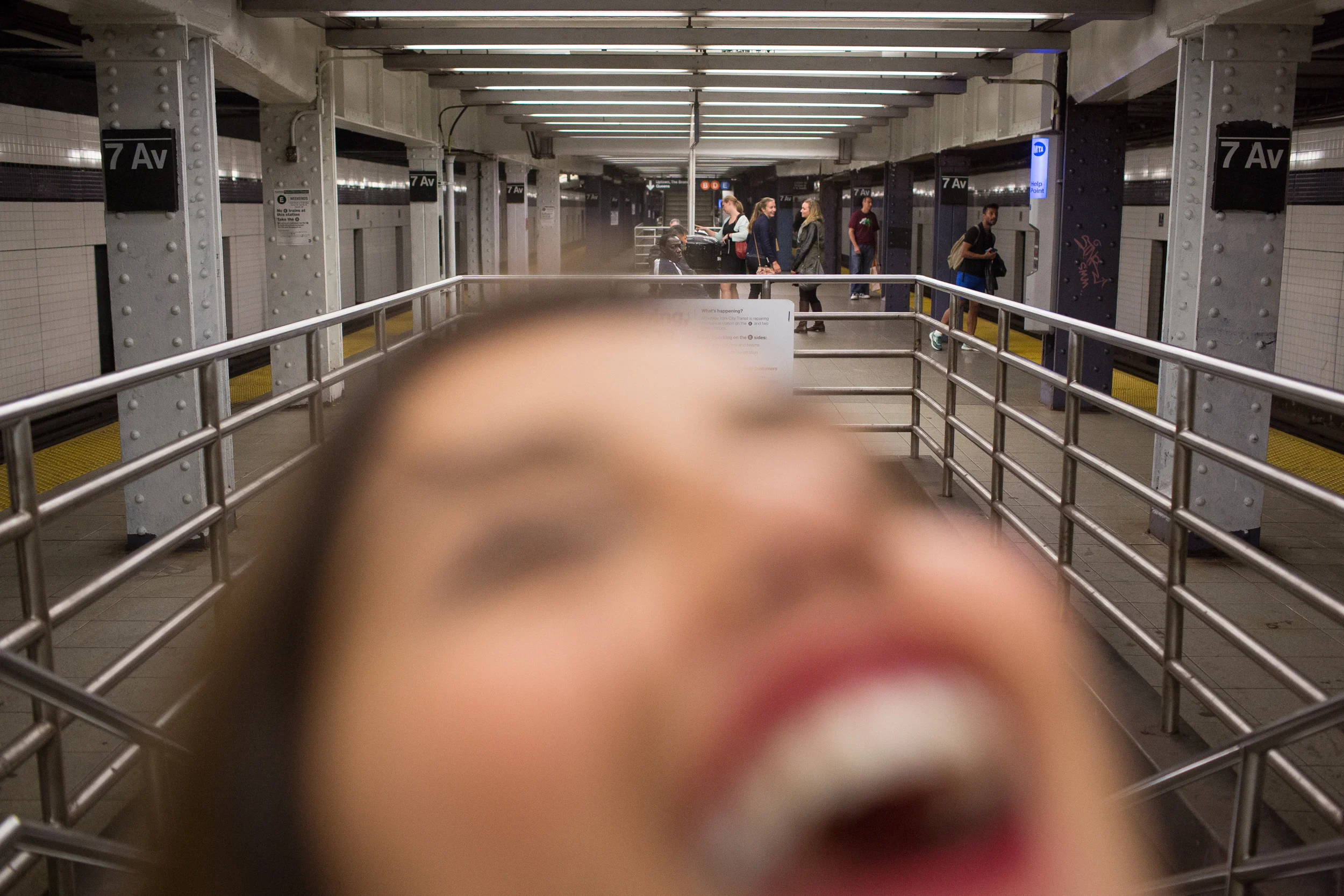 Late night train station in Brooklyn, N.Y. on Oct 21, 2015.
