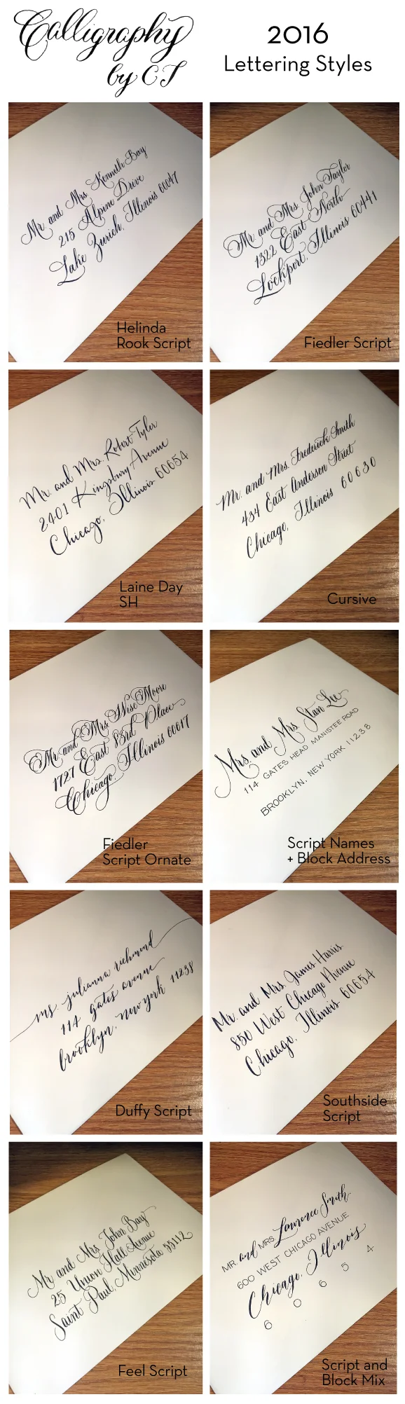 2016 Lettering Styles (Calligraphy by CT)