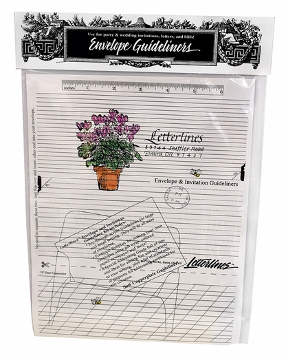 Letter lines address guide inserts include not only horizontal lines, but slanted lines... GREAT for beginners who need this reference underneath their paper/envelopes.