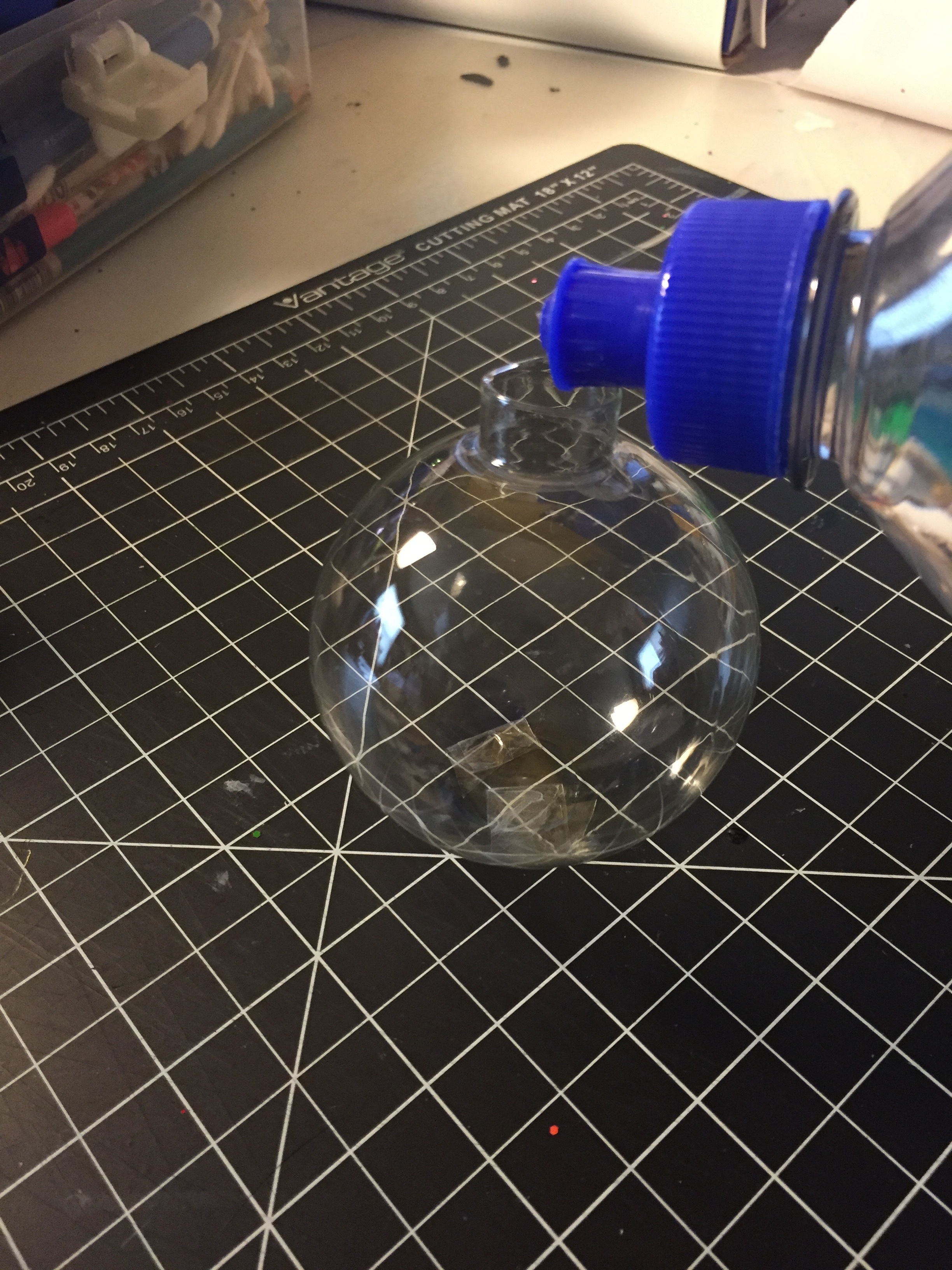 Go ahead and poor a generous amount inside of your ornament.