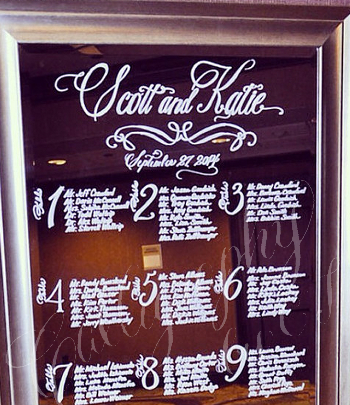 Seating Chart Wedding Mirror