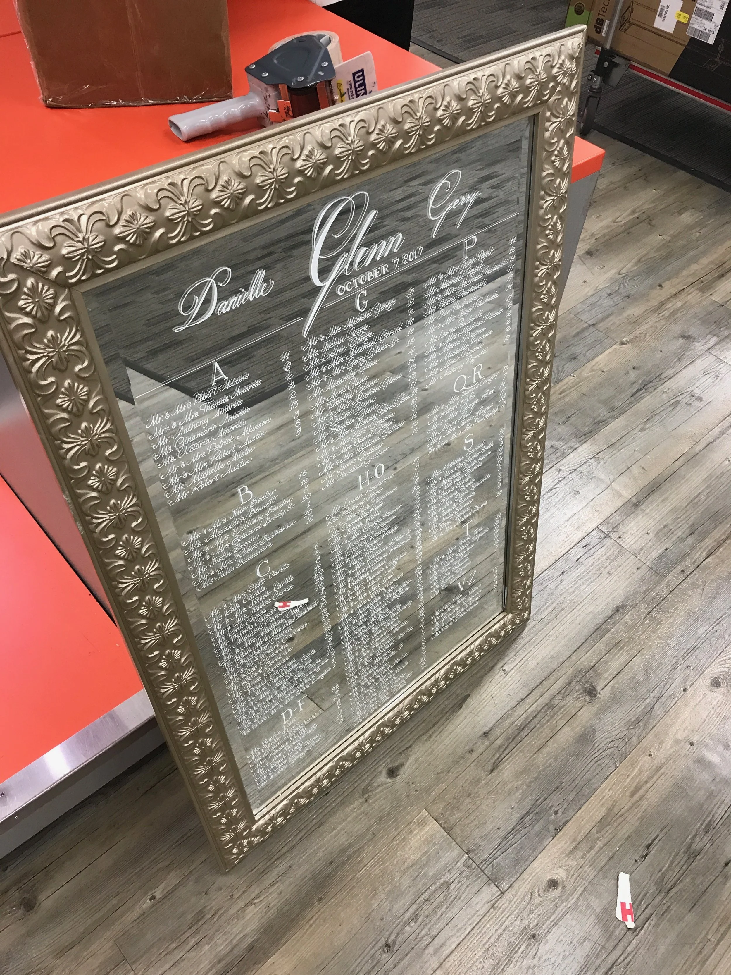 Finished product!!! Client didn't want gold, but a champagne. I thought it came out really nice. Shipped out of state and arrived without incident! Congrats guys!