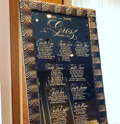 Calligraphy Mirror Seating Chart