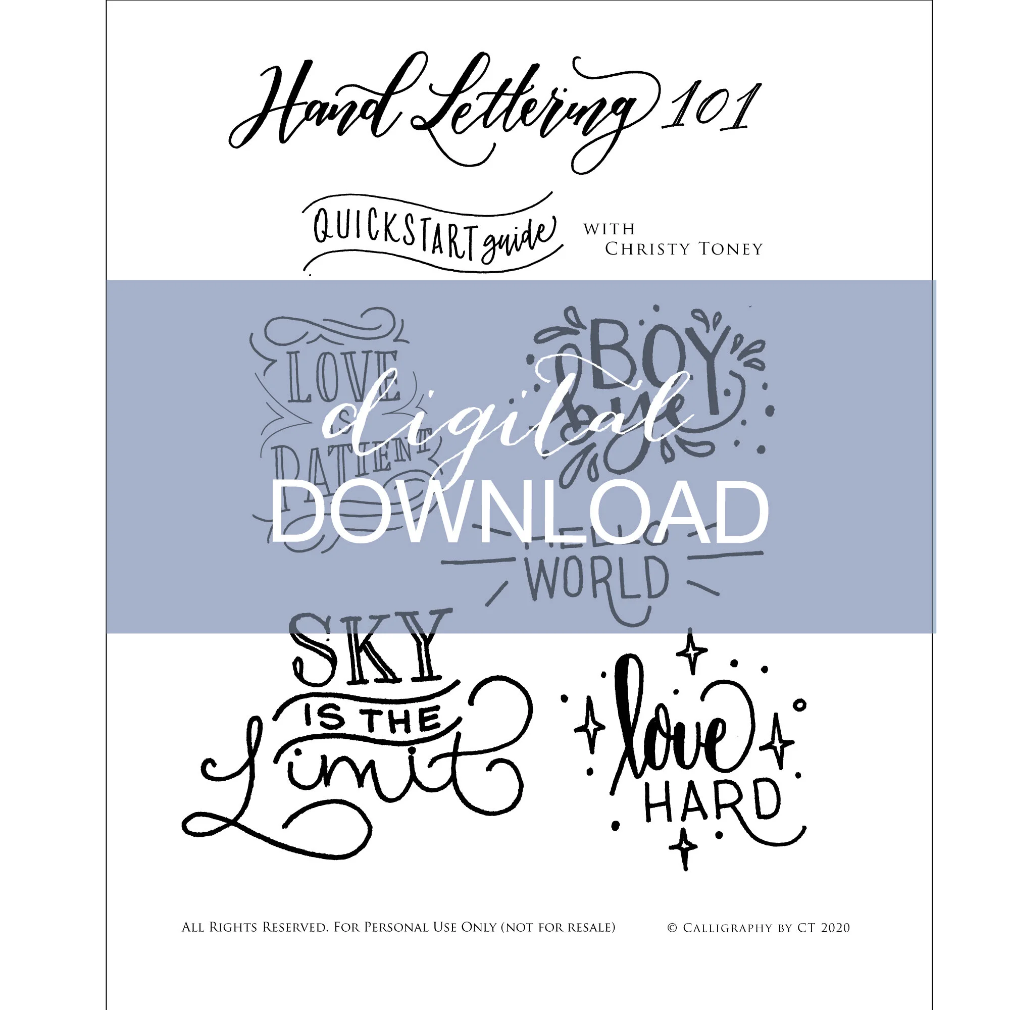 Hand Lettering 101 / For Beginners / Instant Download