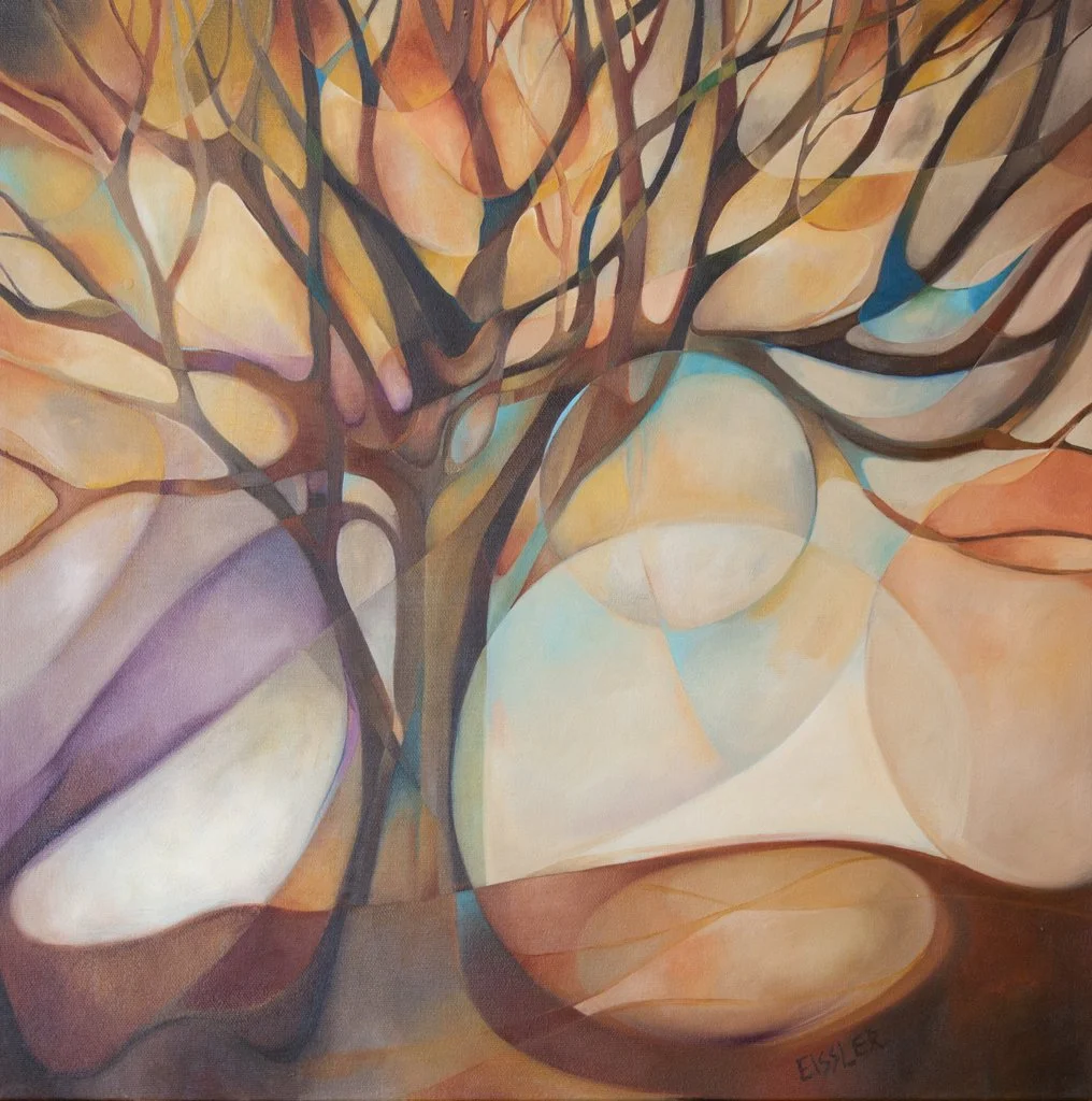 SYNAPSE IN OPEN AIR, oil on canvas, 18"x18"