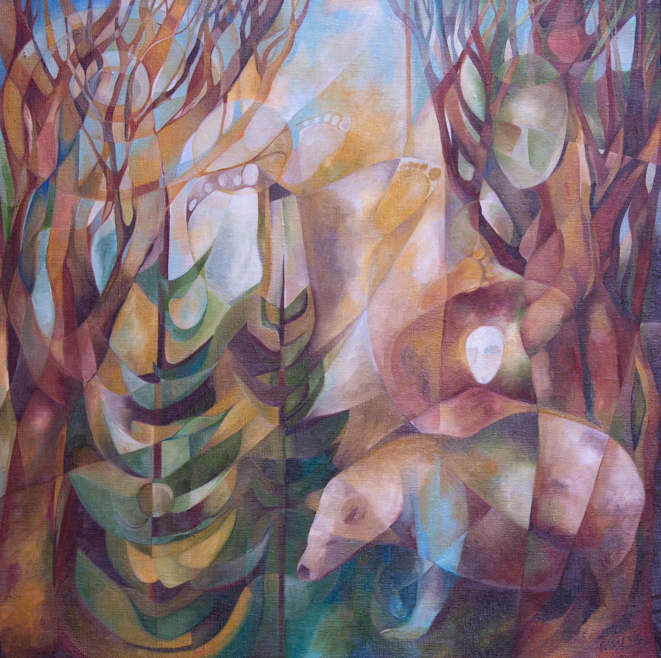FOOTPRINTS OF THE UNSEEN, oil on linen, 24" x 24"