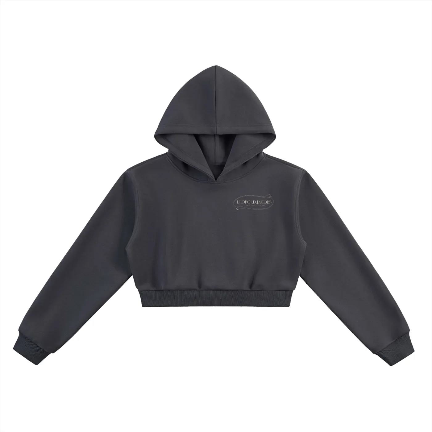 Essential Cropped Hoodie CHAR Front.webp
