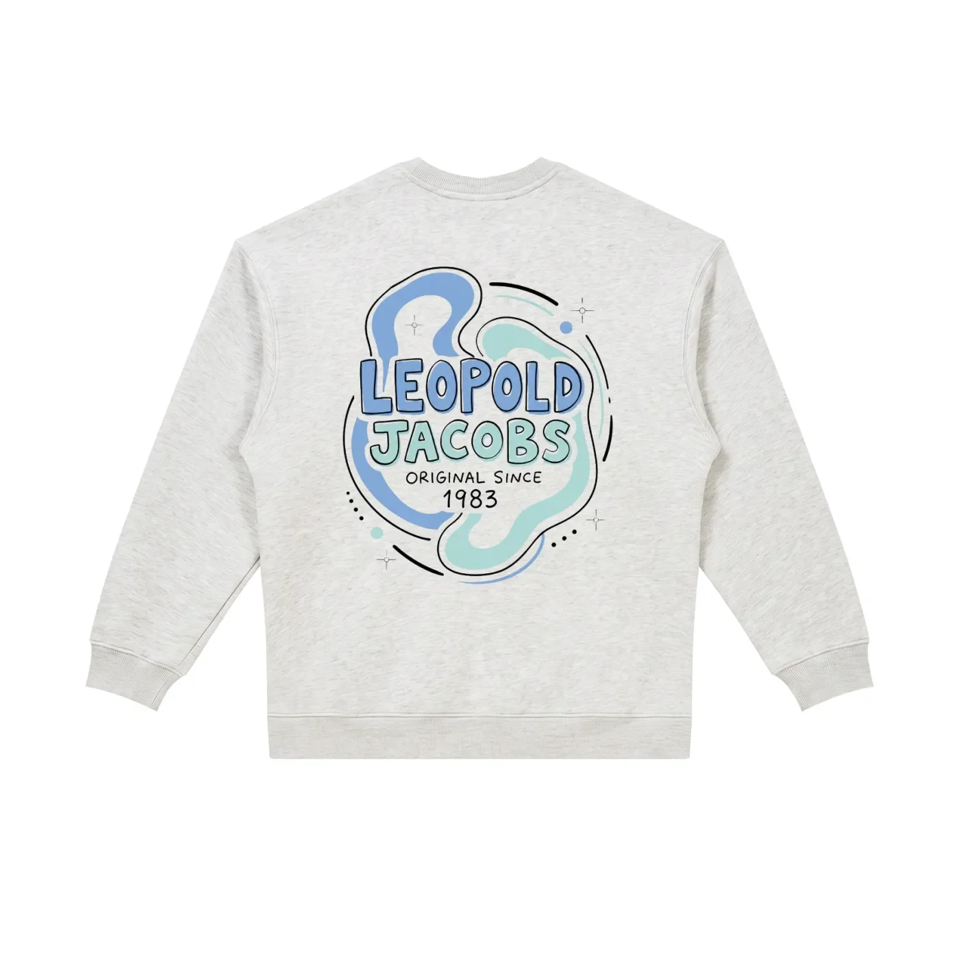 Unisex Oversized Crewneck Sweatshirt Flower Gray Back.webp
