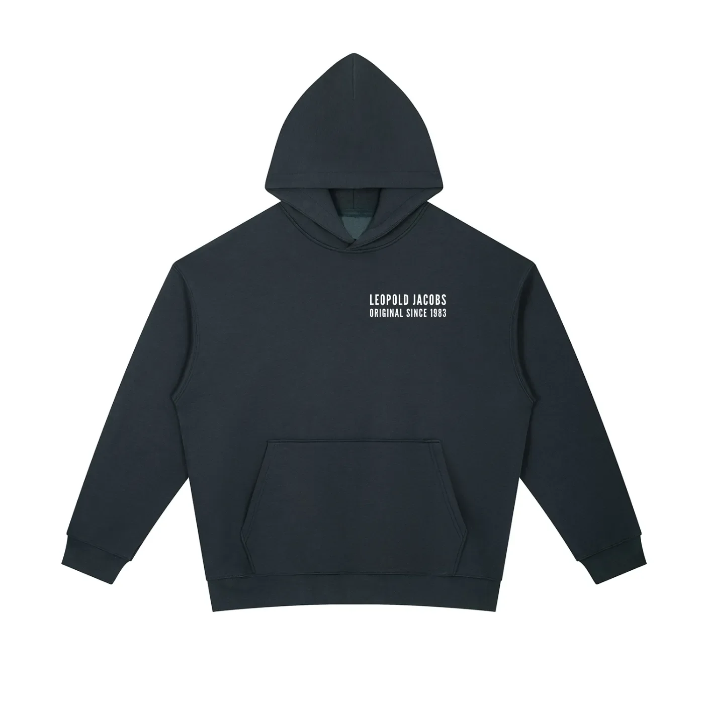Essential Heavyweight Hoodie -Navy - Front.webp