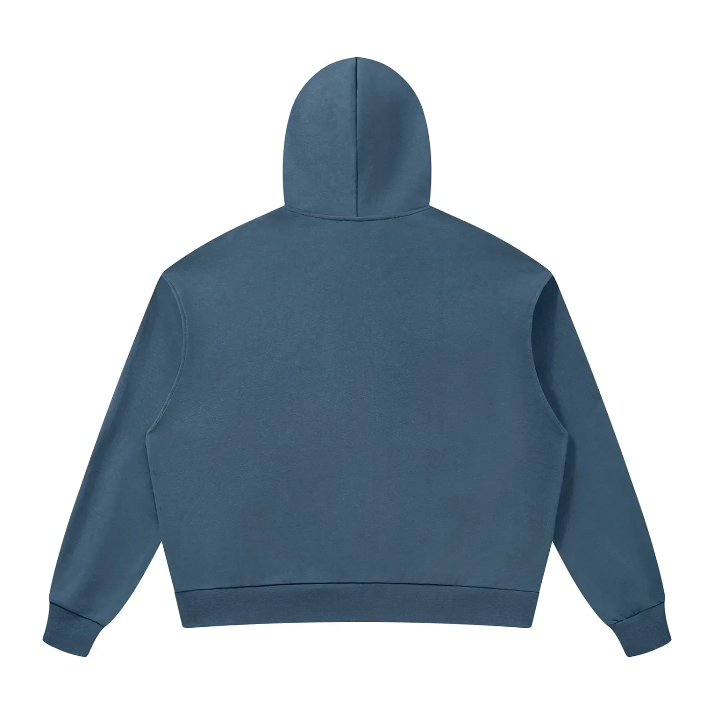 Unisex Drop Shoulder Full Zip Hoodie Haze Blue Back.webp