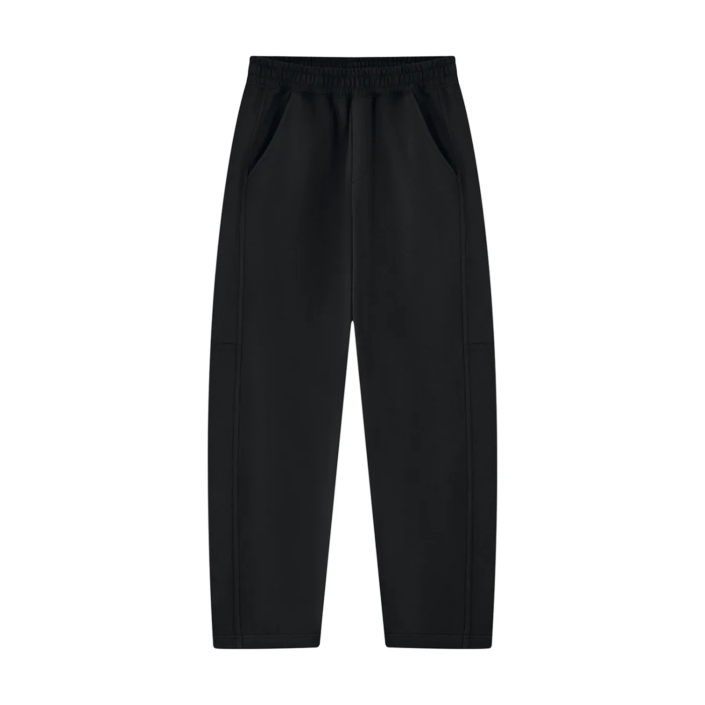 Unisex Tapered Straight Hem Sweatpants BLK Front.webp