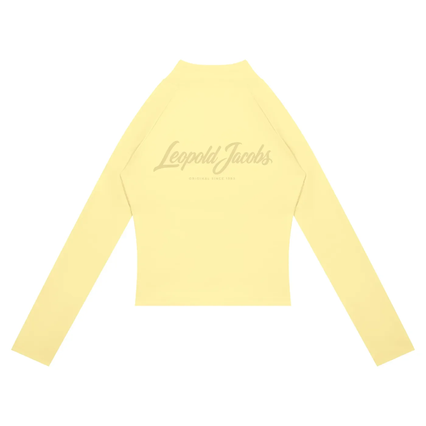 Women's Paneled Yoga Jacket Light Yellow & Gray Back.webp