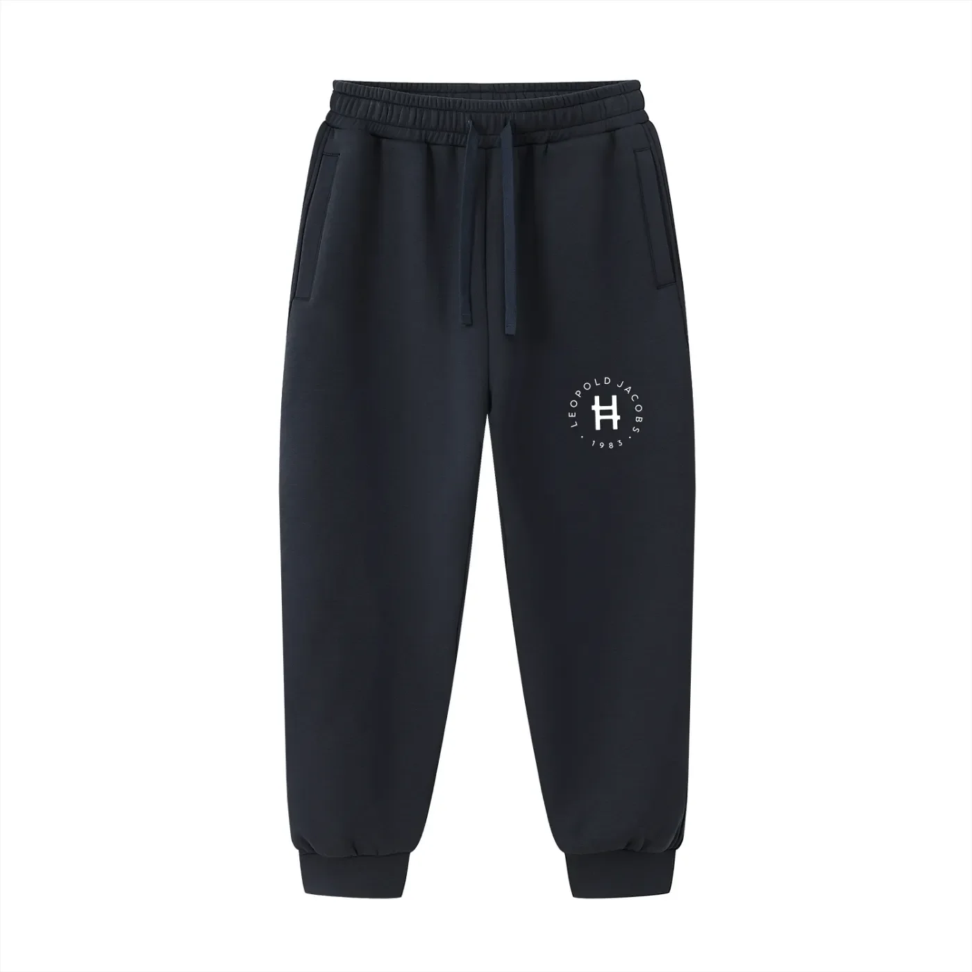 Essential Drawstring Jogged Sweatpants NVY - Front.webp