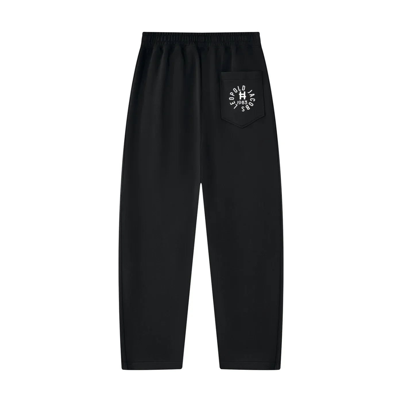 Unisex Tapered Straight Hem Sweatpants BLK Back.webp
