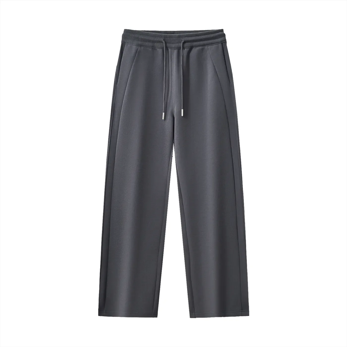 Essential Drawstring Straight-Leg Sweatpants CHAR Front.webp