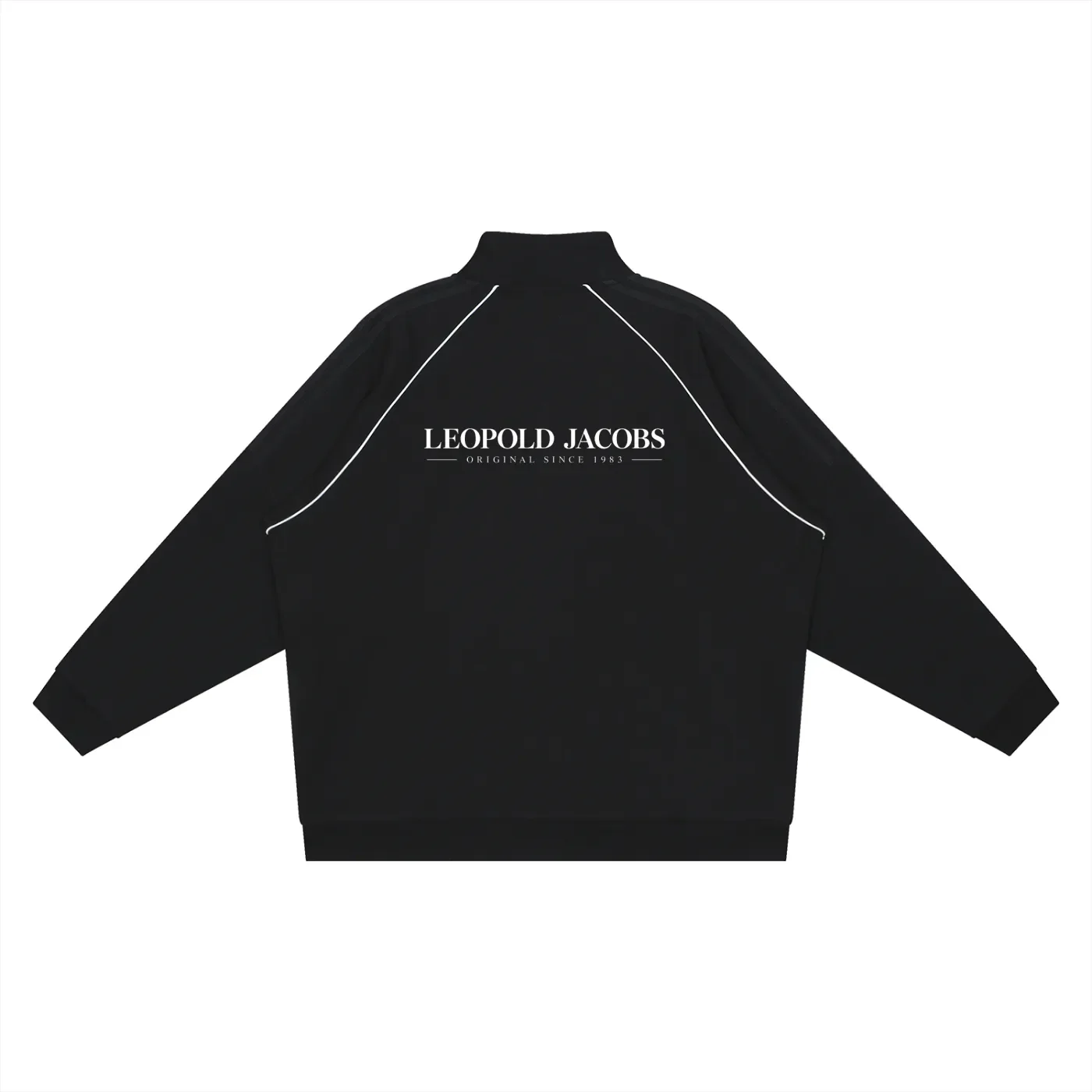Reflection Striped Raglan Sleeve Jacket.back blk.webp