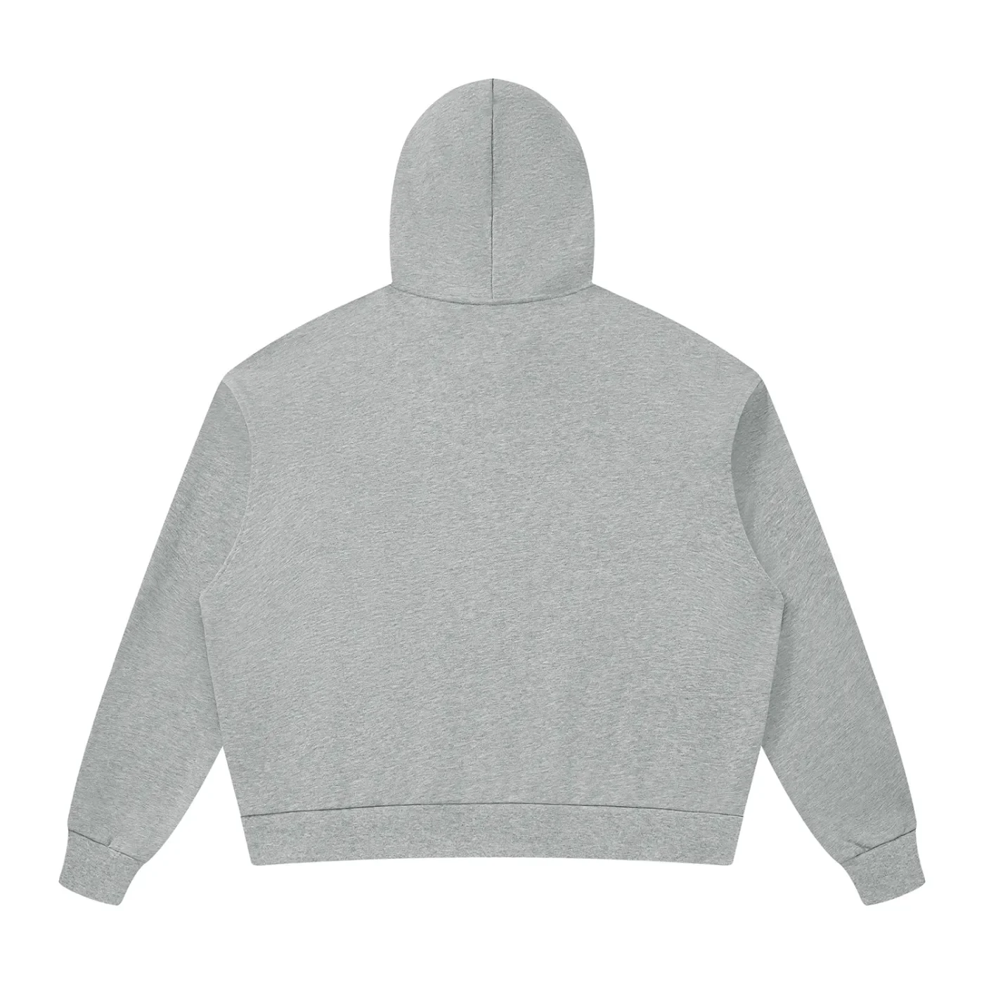 Unisex Drop Shoulder Full Zip Hoodie - Gray - Back.webp