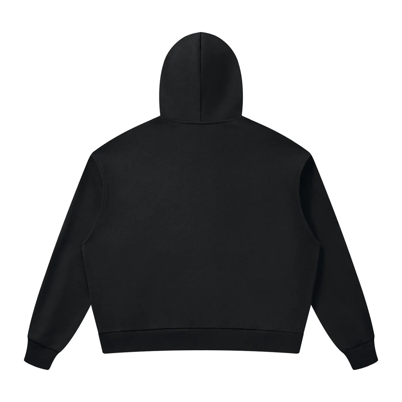 Unisex Drop Shoulder Full Zip Hoodie BLK Back.webp