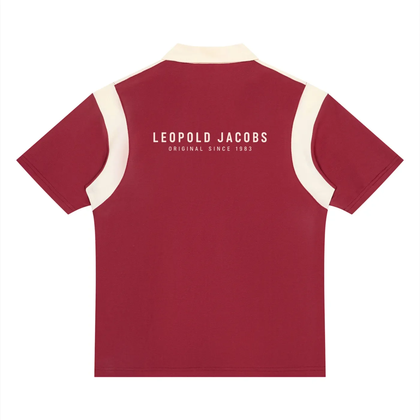 Unisex Color Block Quarter Zip Polo Shirt RED - Back.webp