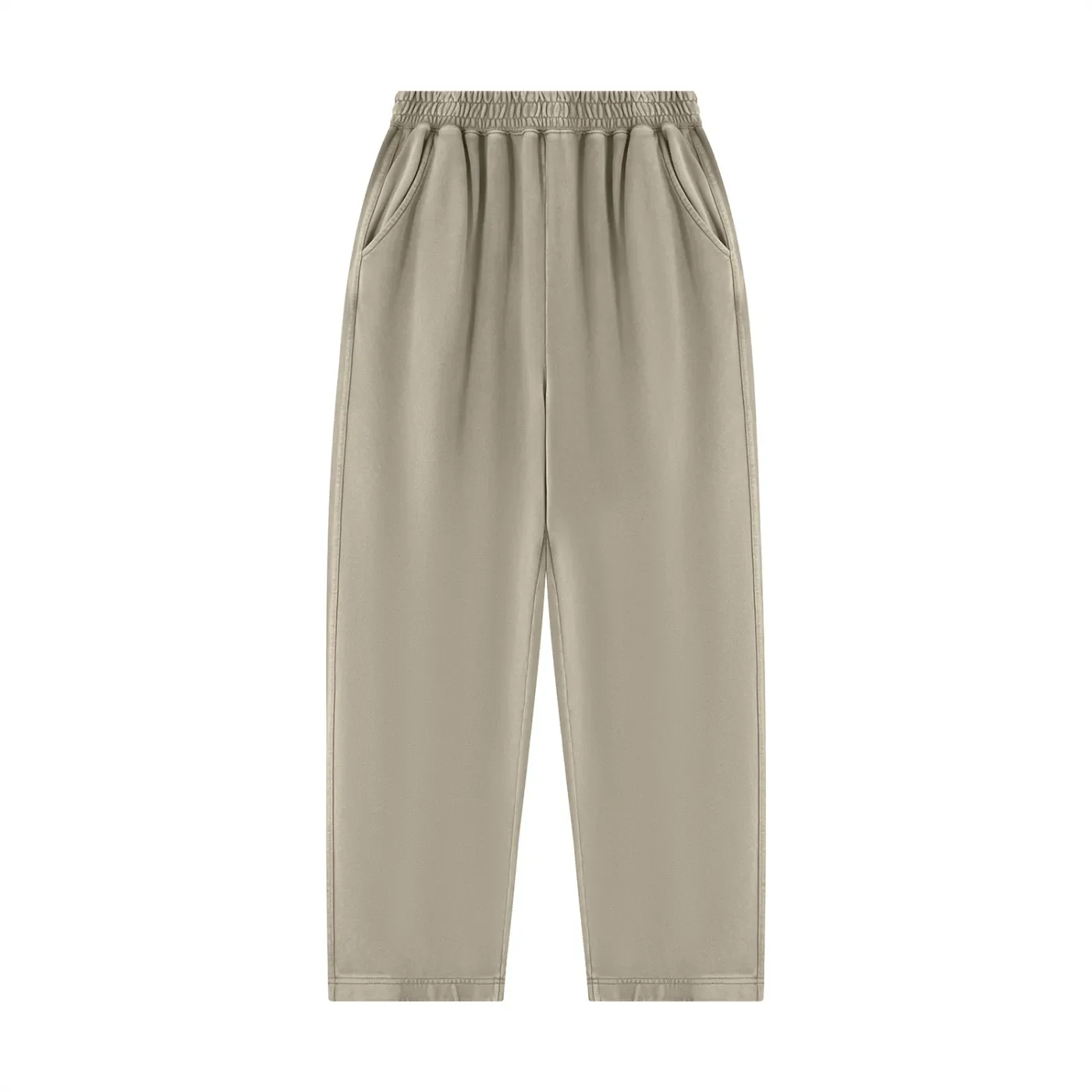 Unisex Mineral Wash Balloon Sweatpants Khaki Front.webp