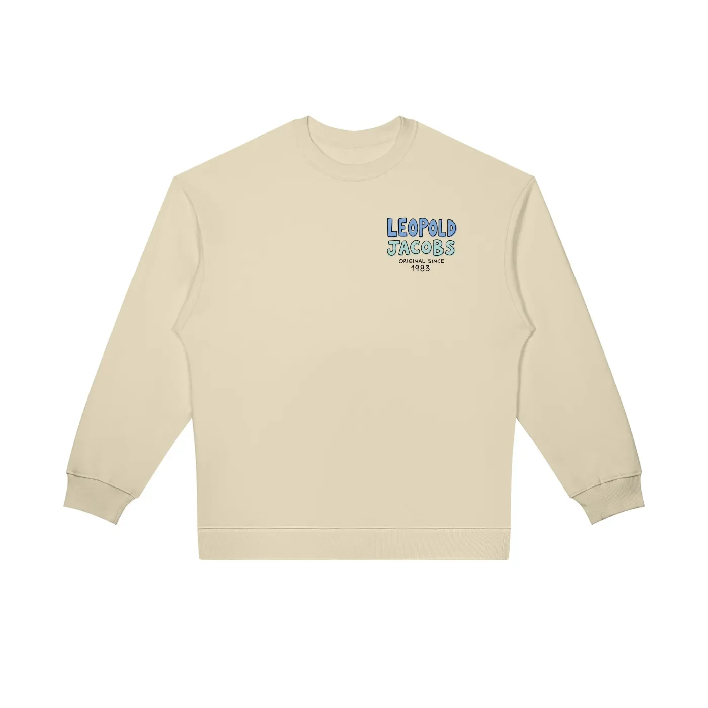 Unisex Oversized Crewneck Sweatshirt Light Camel Front.webp