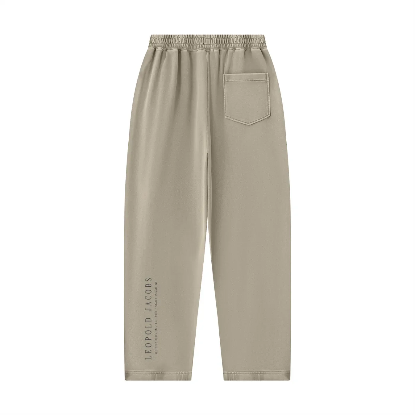 Unisex Mineral Wash Balloon Sweatpants Khaki Back.webp
