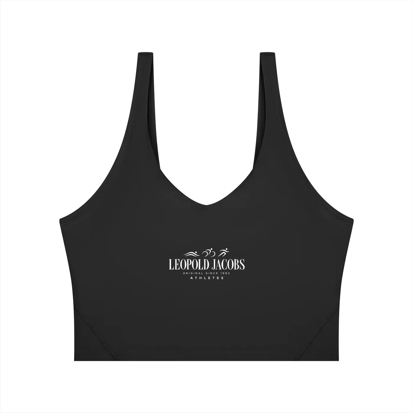 Women’s Cropped Yoga Tank Top black front.webp