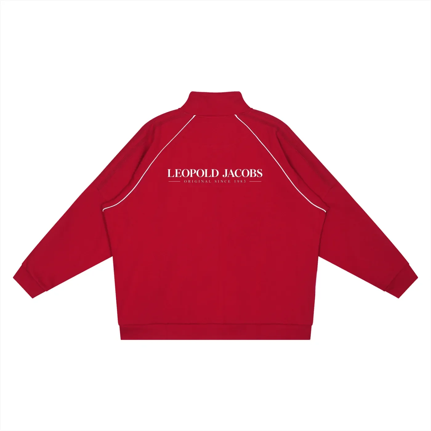 Reflection Striped Raglan Sleeve Jacket red back.webp