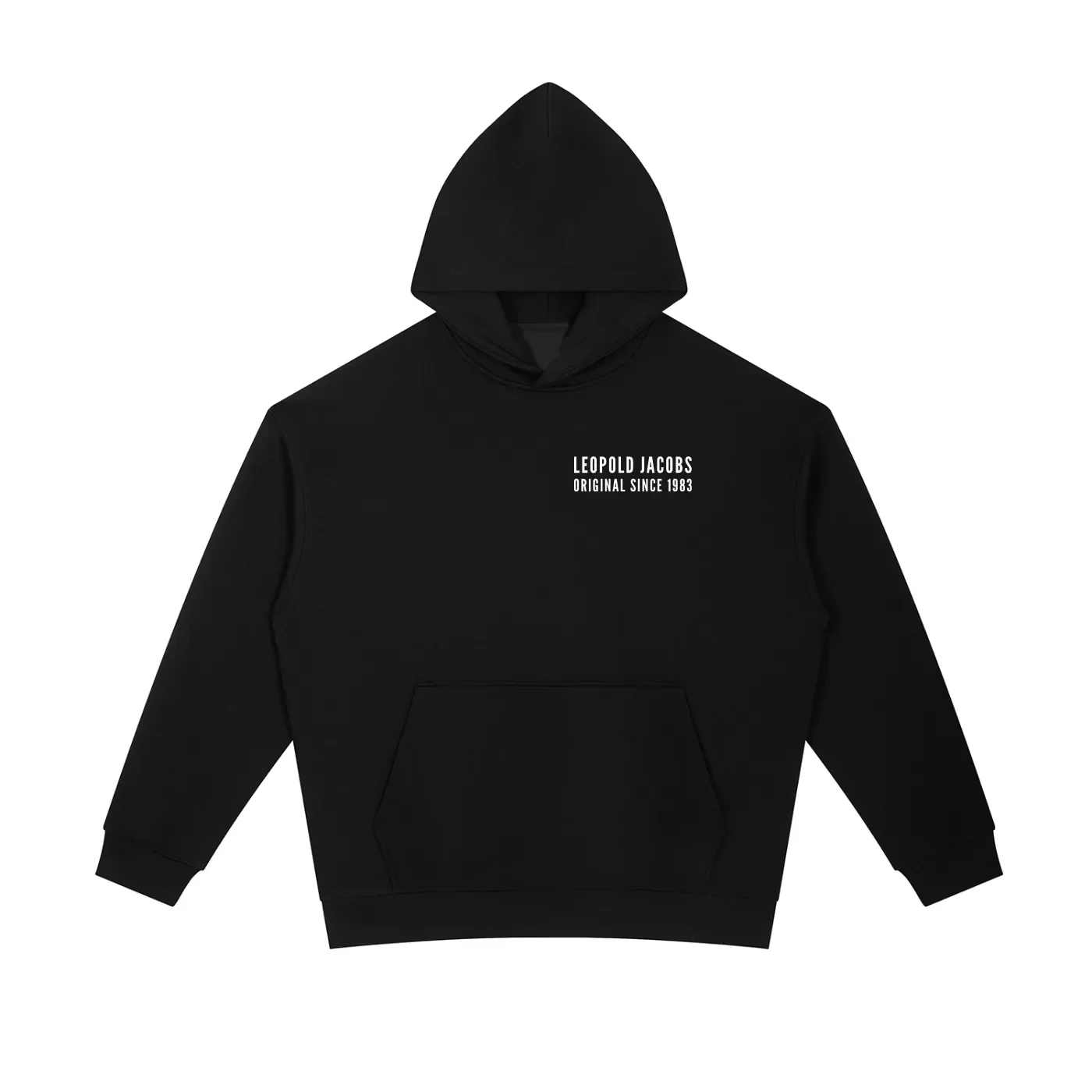 Essential Heavyweight Hoodie - Black - Front.webp