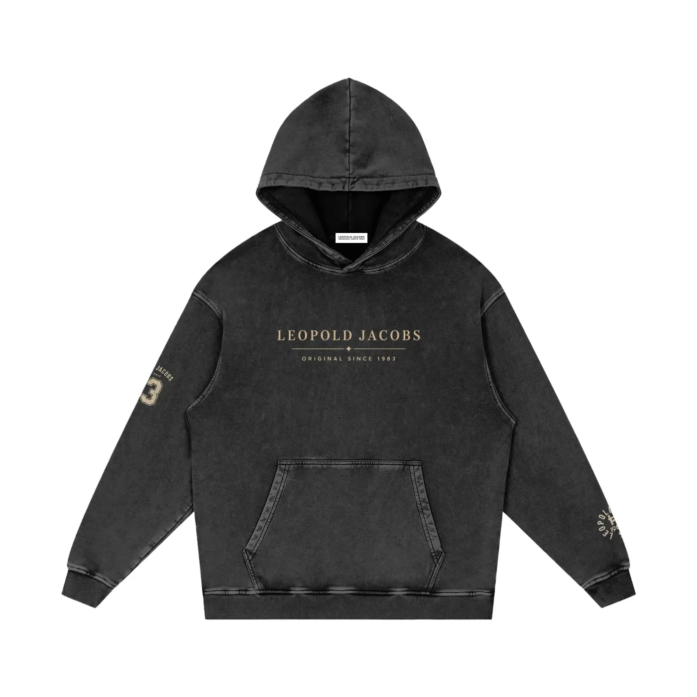 Snow Washed Loose Cotton Baseball Hoodie - Front.webp