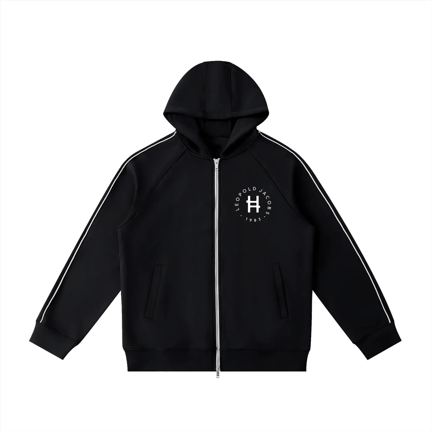 Leopold Jacobs Heavyweight Raglan Sleeve Zip Hoodie & Essential Drawstring Jogged Sweatpants