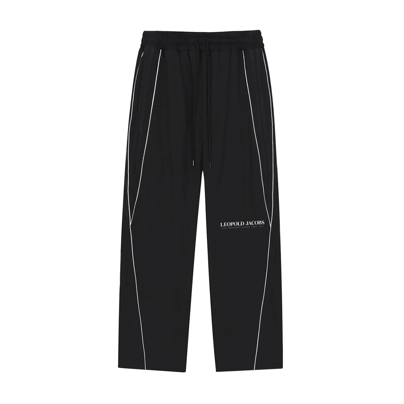 Reflection Striped Straight-Leg Sweatpants black front.webp