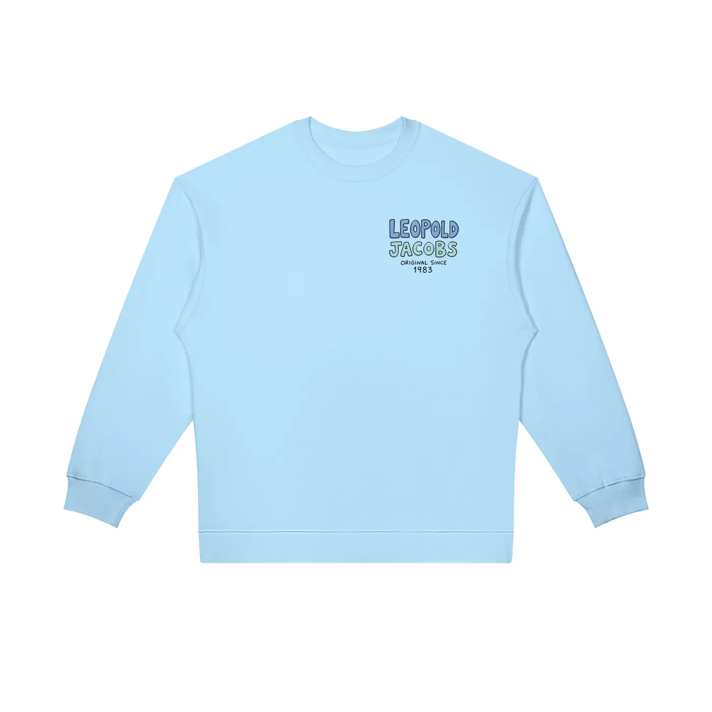 Unisex Oversized Crewneck Sweatshirt Light Blue Front.webp