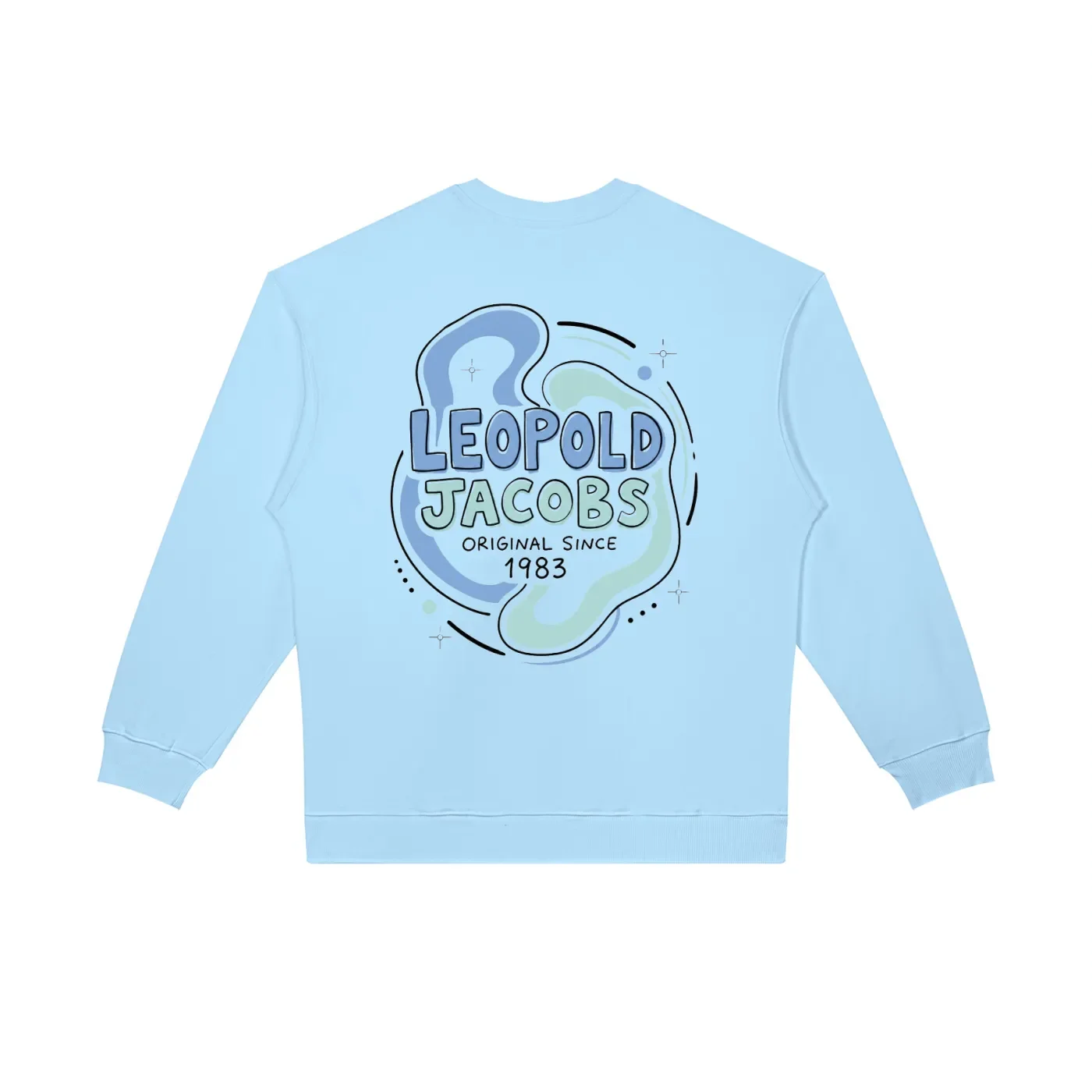 Unisex Oversized Crewneck Sweatshirt Light Blue Back.webp