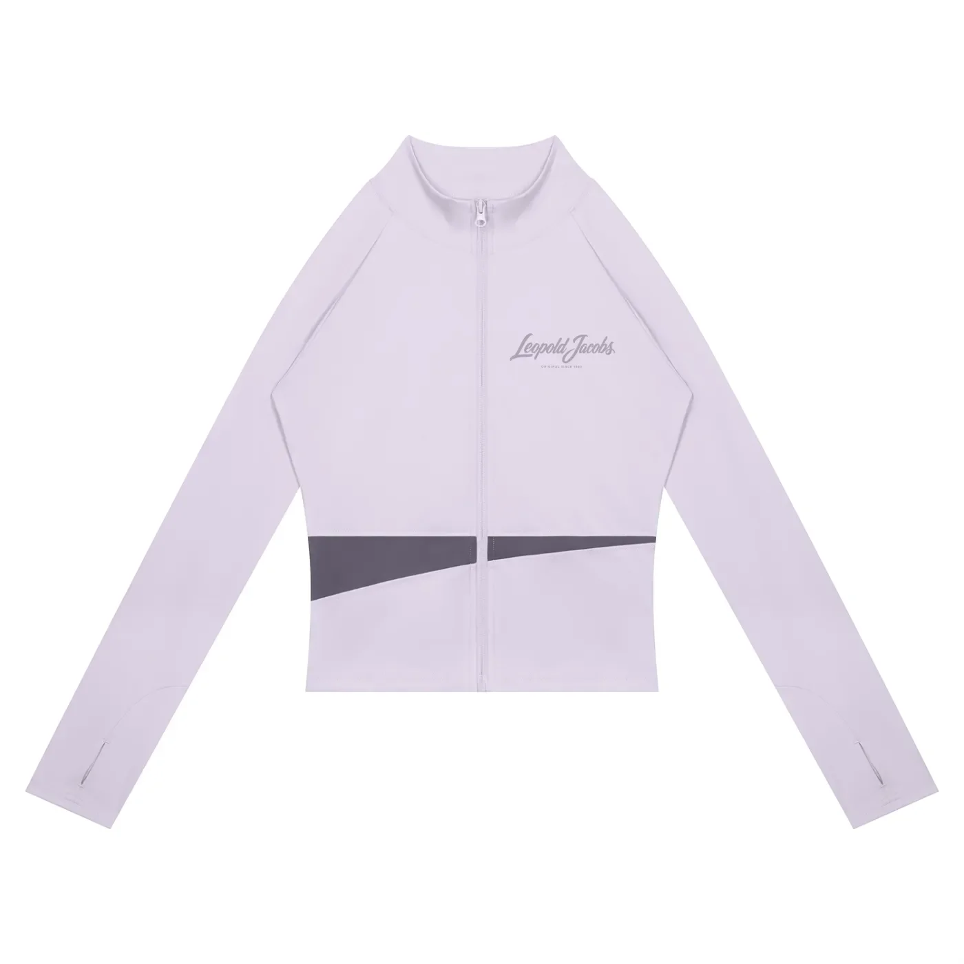 Women's Paneled Yoga Jacket Light Purple & Deep Purple Front.webp