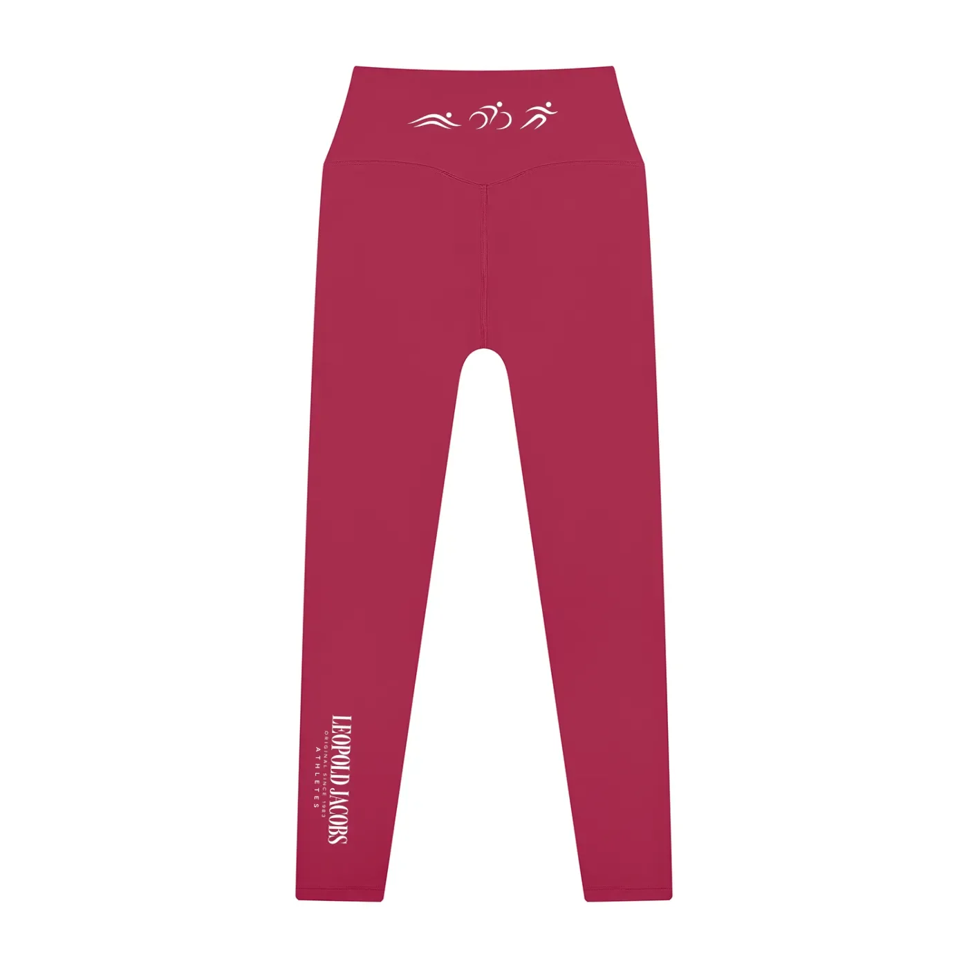 Women’s High Waisted Yoga Leggings red back.webp