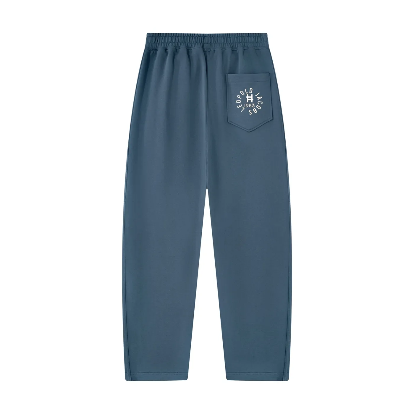 Unisex Tapered Straight Hem Sweatpants Haze Blue Back.webp