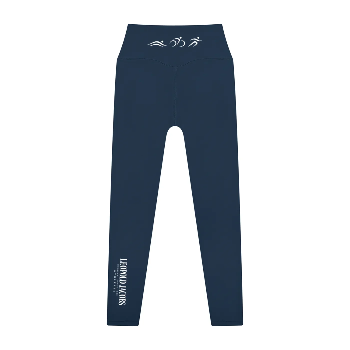 Women’s High Waisted Yoga Leggings navy blue back.webp