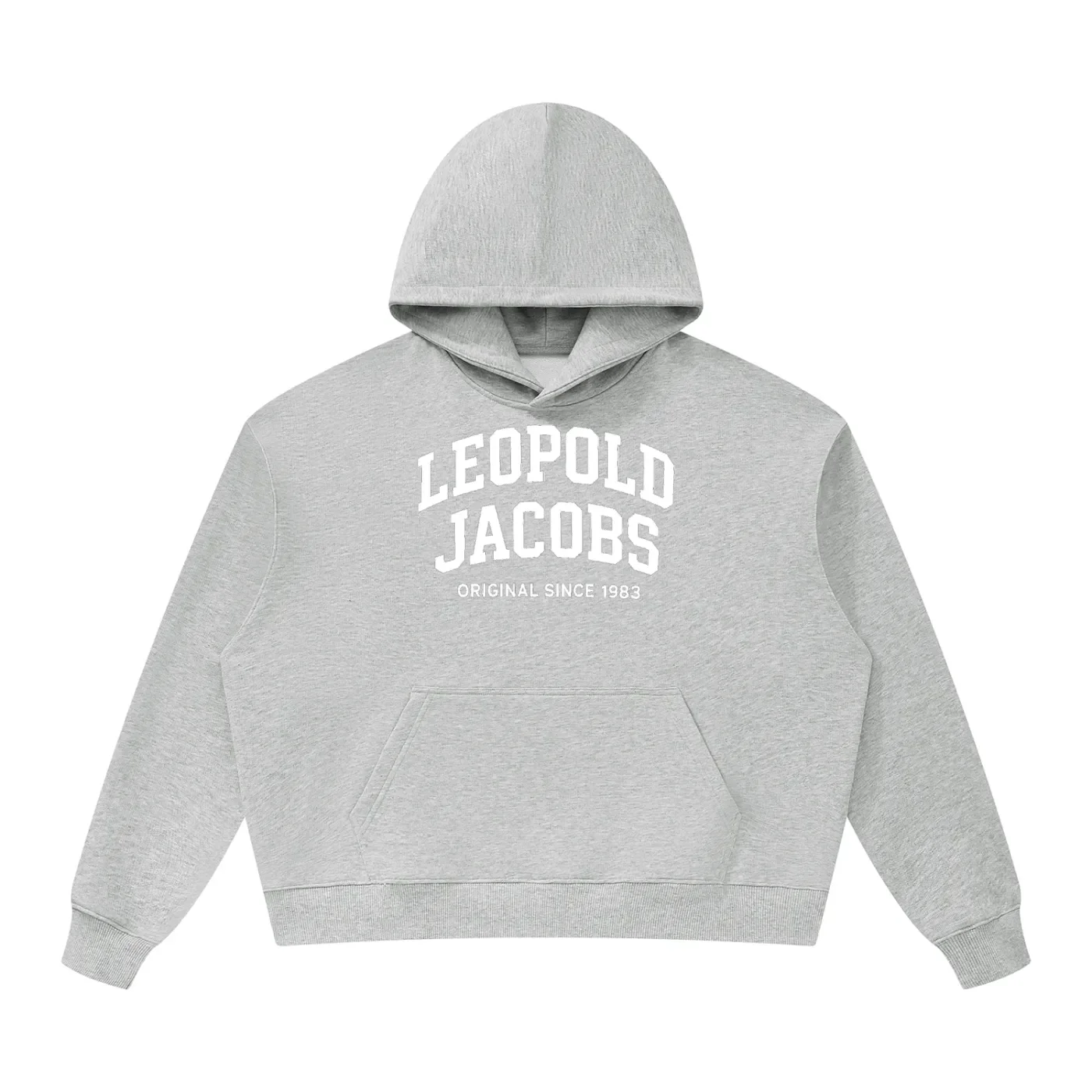 Leopold Jacobs Oversized Heavyweight Hoodie Flower Grey Front.webp