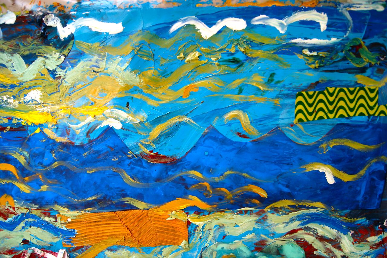 Ascent , Acrylic and Mixed Media on Paper, 4’ x 8,’ 2011 - 2012. Detail.