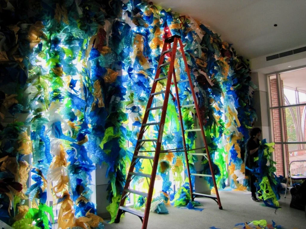 Installing The Wave at the William Benton Museum of Art, Storrs, CT, 2017