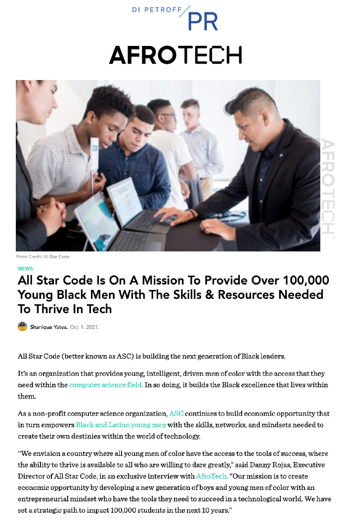 All Star Code Is On A Mission To Provide Over 100,000 Young Black