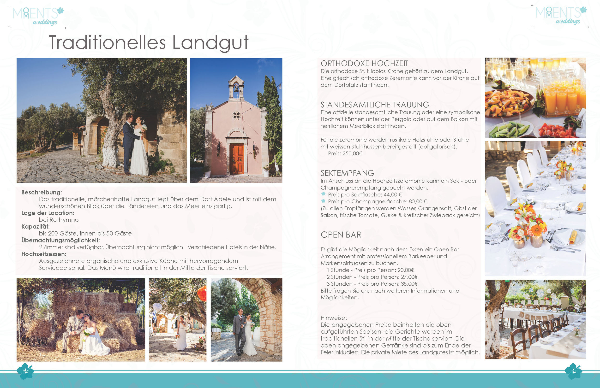 Venue and catering packet